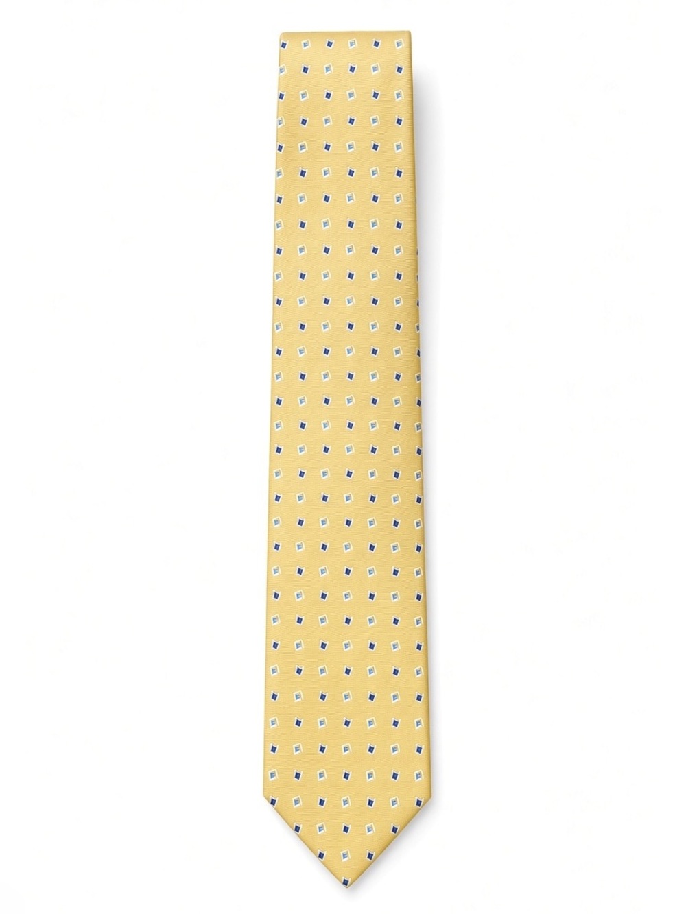 Brooks Brothers Silk Geometric Tie Gold Blue Preppy Necktie O/S